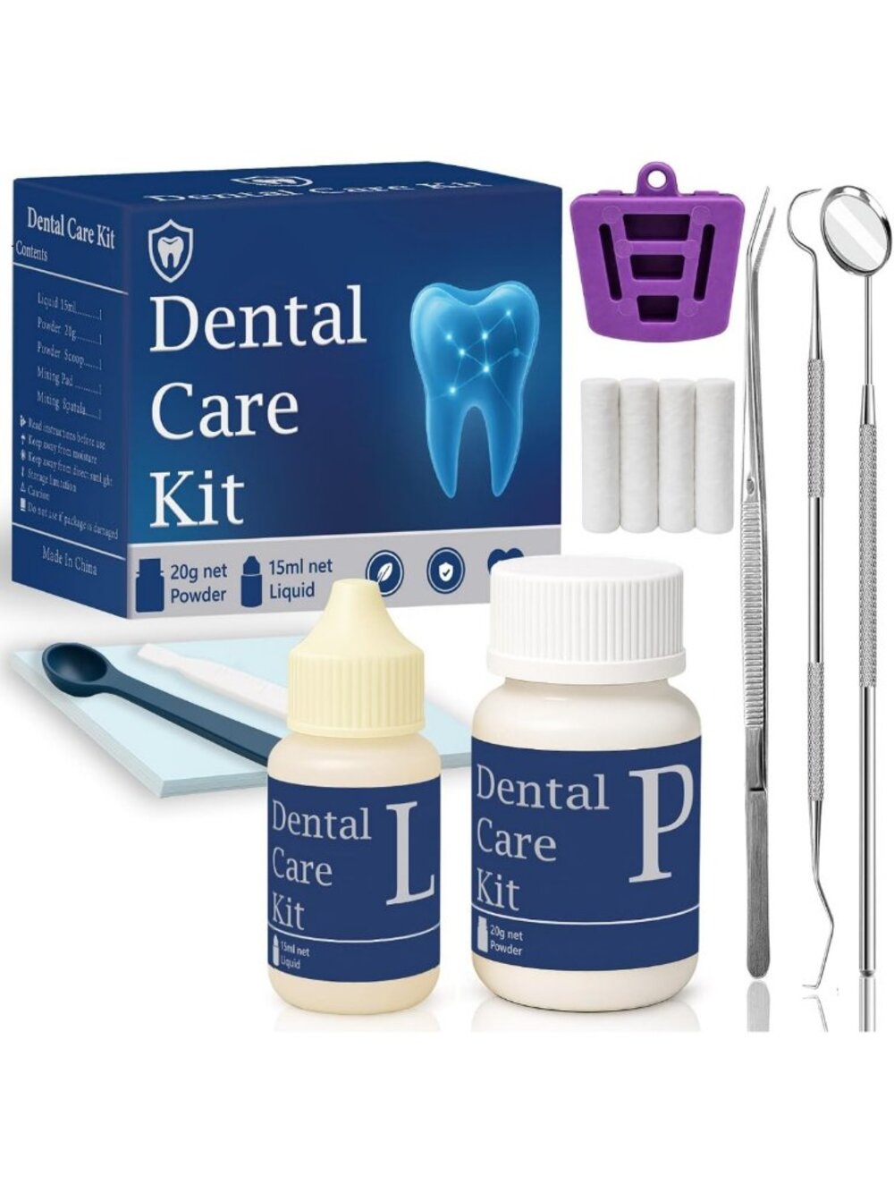 Tooth Repair Kit - Zinc Oxide Dental Cement for Chipped Teeth, Loose Crowns